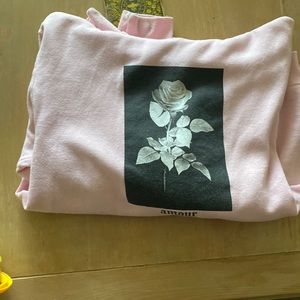 Pastel pink rose hoodie